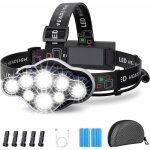 Lampe frontale, torche frontale 18000 lumens 8 led 8 modes d'�clairage, lampe frontale led ultra puissante ...