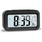 Ersandy - lcd horloge digitale r�veil, r�veil de voyage avec temp�rature date snooze, horloge num�rique ...