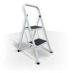 Escabeau 2 marches pliant & antidrapant en acier max 150kg (46x55x82cm) msv