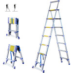 Escabeau 8 marches telescopique extendact8, echelle telescopique 2, 3 m + 2m, escabeau pliable t�lescopique, ...