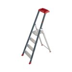 Escalux - escabeau en aluminium professionnel 4 marches haut. travail 2, 80 m - prolux plus