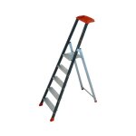 Escalux - escabeau en aluminium professionnel 5 marches haut. travail 3, 02 m - prolux plus