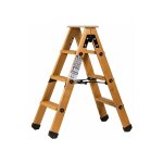 Centaure - escabeau double accs bois 2x3 marches + tablette - hauteur de travail 2, 25m