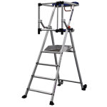 Escabeau pirl 4 marches - garde - corps articul� - hauteur max de travail 2, 95m - pirlf4 - p