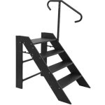 Escabeau pliable, escabeau 4 marches pliable, marchepied caravane avec main courante r�glable en hauteur ...