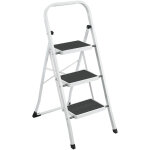 Escabeau pliable en aluminium, 3 marches antid�rapants, marchepied avec pieds, tr�s compact une fois ...