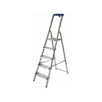 Facal ? escabeau professionnel 6 marches ? hauteur de travail 3, 17 m ? marches larges 120 mm ? charge ...