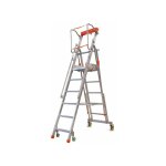 Escabeau roulant 9 marches - hauteur de plateforme: 2. 43m - hauteur atteignable: 4. 43m - cta - 9