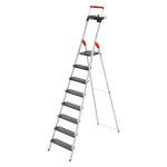 Escabeau de scurit pliable en aluminium 8 marches larges hailo l100
