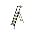 Escalux ? escabeau 5 marches aluminium ? hauteur de travail 3, 11m ? marches xxl anti - rotation ? charge ...