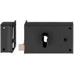 Serrure profil europ�en horizontale fouillot de 7 grille pn + 5 coffre seul sans cylindre noir gauche ...