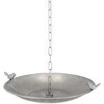 Esschert design - chane de pluie avec bain d'oiseau - argent - d 40 x h 8, 2 cm - livraison gratuite ...