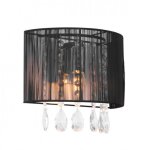 Essence - applique murale noire  1 lumire avec abat - jour en tissu noir, e14 - italux