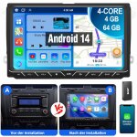 Essgoo - android 14 carplay autoradio gps f�r vw golf 5 6 polo 6r passat caddy tiguan 4 + 64g dab