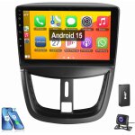 Essgoo - autoradio android 15 avec apple carplay pour peugeot 207 (2006 - 2015) gps wifi bt rds 4 + 64g ...