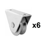 Estebro - 6 roues gorge v sur roulement pour portail 20mm en applique - Ø80mm Estebro - 6 roues gorge v sur roulement pour portail 20mm en applique - Ø80mm