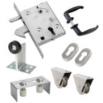 Kit complet portail coulissant roue acier gorge u en applique �100x16mm estebro