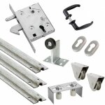 Kit complet portail coulissant roue acier gorge u en applique Ø80x16mm + rail 9m estebro Kit complet portail coulissant roue acier gorge u en applique Ø80x16mm + rail 9m estebro