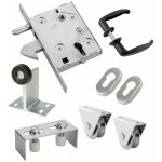 Kit complet portail coulissant roue acier � gorge v en applique �80x20mm estebro