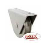 Estebro - roue gorge u sur roulement pour portail 20mm en applique - 80mm - inox