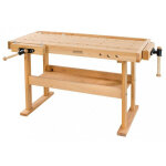 Ramia - etabli de bois (plateau htre massif) finition vernis ou huile longueur 150 cm - diamond 1500 ...