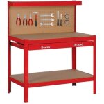 tabli - domac - etab100 - plan de travail pais de 12 mm - 1 grand tiroir - rouge