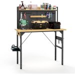 �tabli r�glable 122 cm avec panneau perfor� ? structure bois robuste sur roulettes ? capacit� 700 kg ...