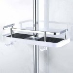 Etage de douche mural r�glable, panier salle de bain cuisine rangement fixer sur tuyau, serviteur douche ...