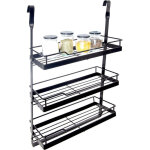 Etagere de cuisine suspendue sur rail metal noir radka 32x11x46 cm