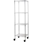 Etagere a roulettes brixo manhattan 4 etageres en acier chrome h. 120cm