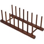 �tag�re de s�chage en bois 8 colonnes pliable pour vaisselle, organisateur de cuisine pour plats, bols, ...