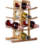 Relaxdays - etag�re � vins en bambou, petit support � 12 bouteilles, 4 niveaux, autonome, hlp 42, 5x30x16 ...