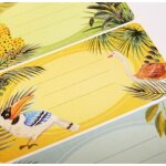 �tiquettes adh�sives scolaires - global gift - jungle tropicale - 12 �tiquettes - mixte - r�sistantes ...