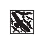 �tiquette autocollante l290xl320 mm kit protection oiseux picto d'oiseaux film autocollant