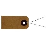 Etiquettes kraft avec fil m�tallique - 4 x 2 cm