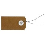 Etiquettes kraft avec fil m�tallique - 5, 5 x 3 cm