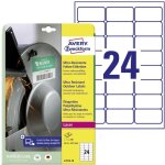 Etiquette plastique avery - zweckform l7912 - 10 63. 5 x 33. 9 mm film de poly�thyl�ne blanc 240 pc(s) ...