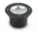 Spot led encastrable sol rond 3w 4000k noir inox 316 l