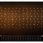 Chaine de rideau de pluie cascade 200 lumie'res de noel led blanc chaud avec flash de glace 2x2 mt pour ...