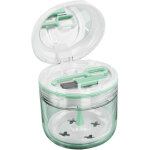 �tui de protection buccale �tanche avec brosse et miroir, bo�te de rangement pour dentier en pp blanc. ...