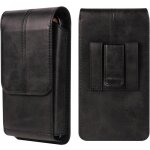 �tui de t�l�phone en cuir pu noir ? sacoche verticale avec passant de ceinture ? poche principale et ...