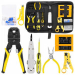 Euritecsa - kit � main rj45 rj11 rj12 kit d'outils de r�paration de r�seau avec testeur de cable pince ...
