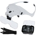 Euritecsa - lunette de loupe 2 lumi�res led 5 lentilles lunettes grossissantes ajustable, interchangeable, ...