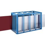 Bo�te de stockage pour t�les 1250 x 1100 x 2000 mm ? acier laqu� bleu clair ral 5012 ? 7 casiers ? stockage ...