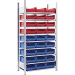 Eurokraft pro, rayonnage embotable, avec des bacs de stockage