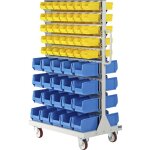 Eurokraftpro - eurokraft pro, rayonnage mobile avec bacs  bec, double face,