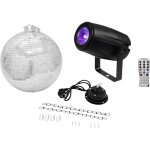 Eurolite led set de boule à facettes avec moteur, avec éclairage led 30 cm Eurolite led set de boule à facettes avec moteur, avec éclairage led 30 cm