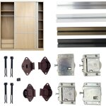 Evotrade - ferrure pour portes coulissantes junior - 3 - rail 2 m�tres + chariots - poids max. de la ...