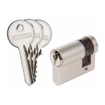 Demi cylindre 5g exem laiton nickel� - s'entrouvrant avec cl� n�kcb006505 - 30 x 10 mm