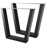 Extreme 2x pieds de table en m�tal noir 72 cm ? pieds robustes en acier pour table � manger, salon, bureau ...